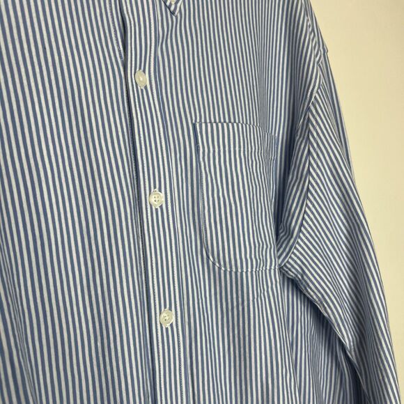 Duluth Trading Co Mens Button Down Shirt Medium Striped Long Sleeve Collar - Picture 4 of 11